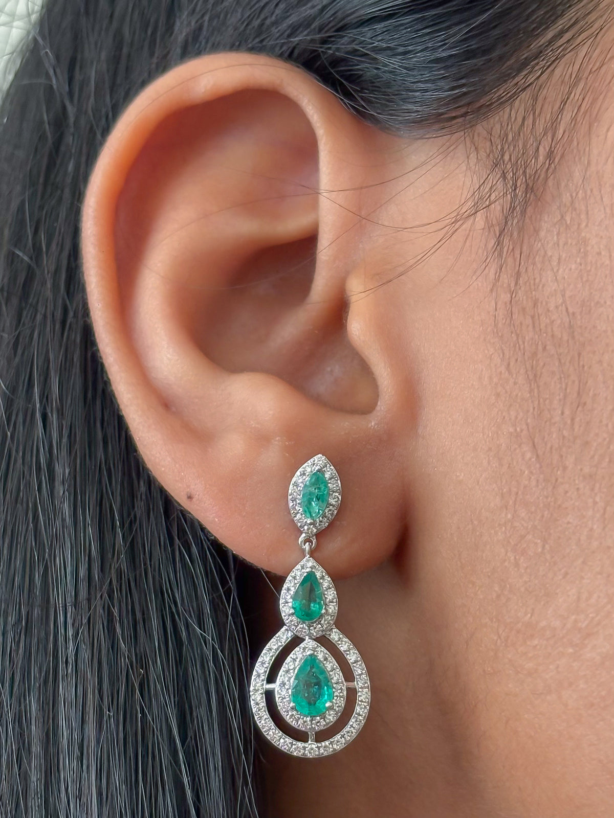Emerald Diamond Earrings