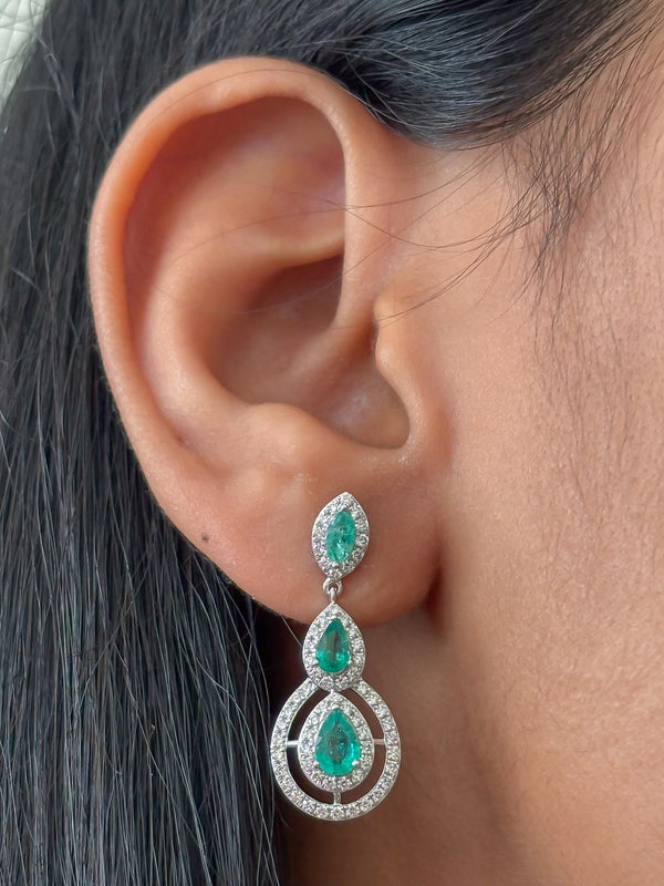 Emerald Diamond Earrings