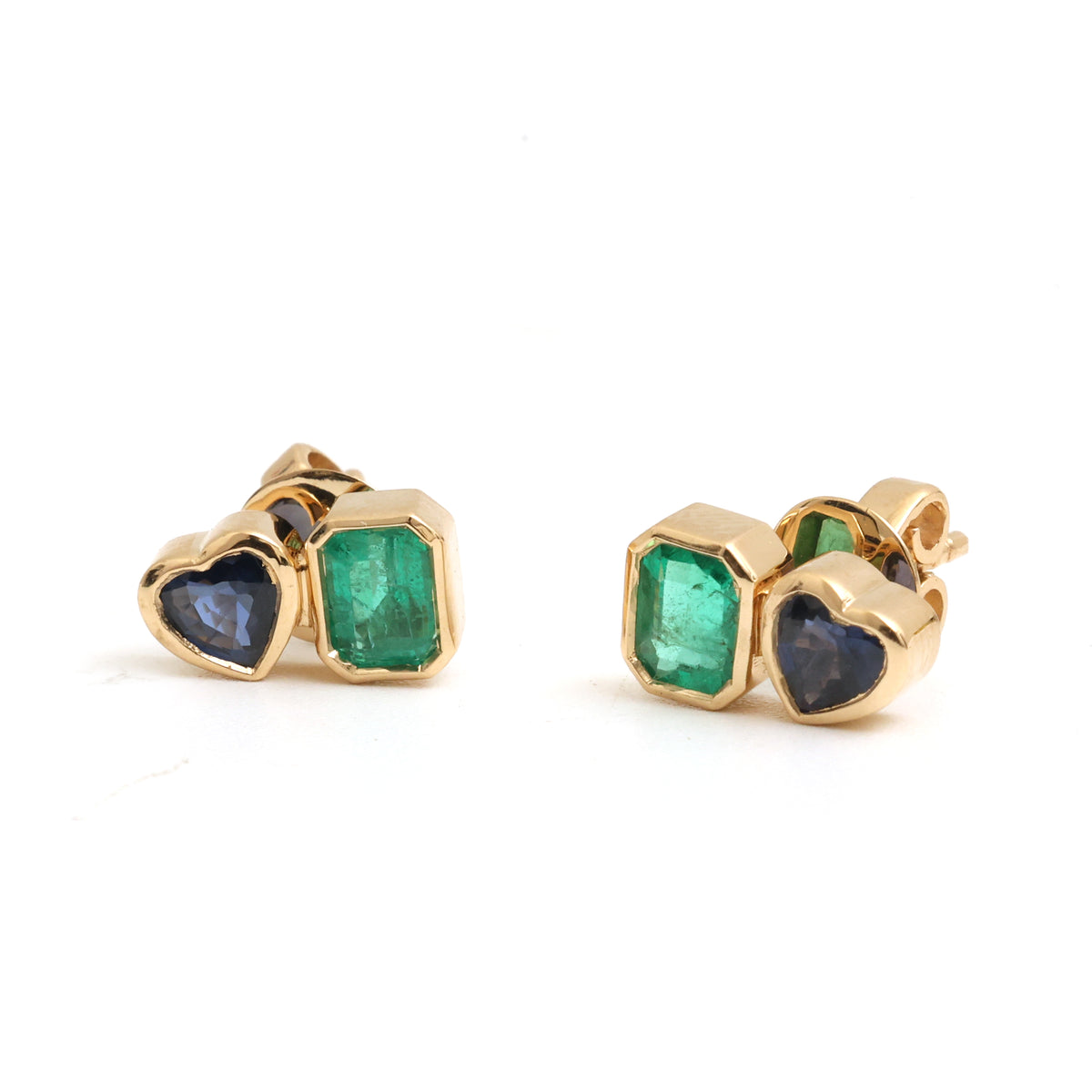 Emerald Blue Sapphire Earrings