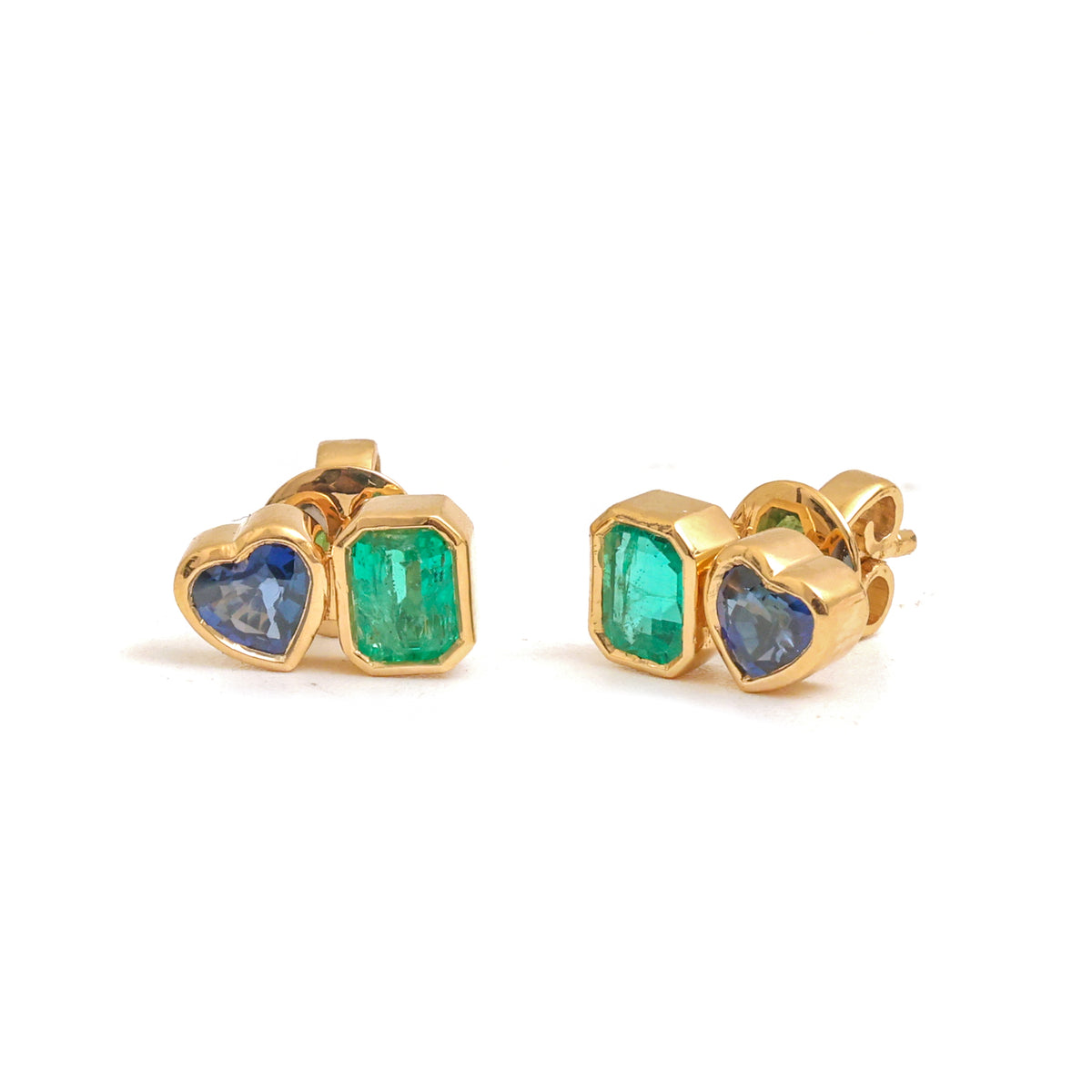 Emerald Blue Sapphire Earrings