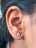 Pink Sapphire Diamond Earrings