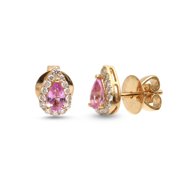 Pink Sapphire Diamond Earrings