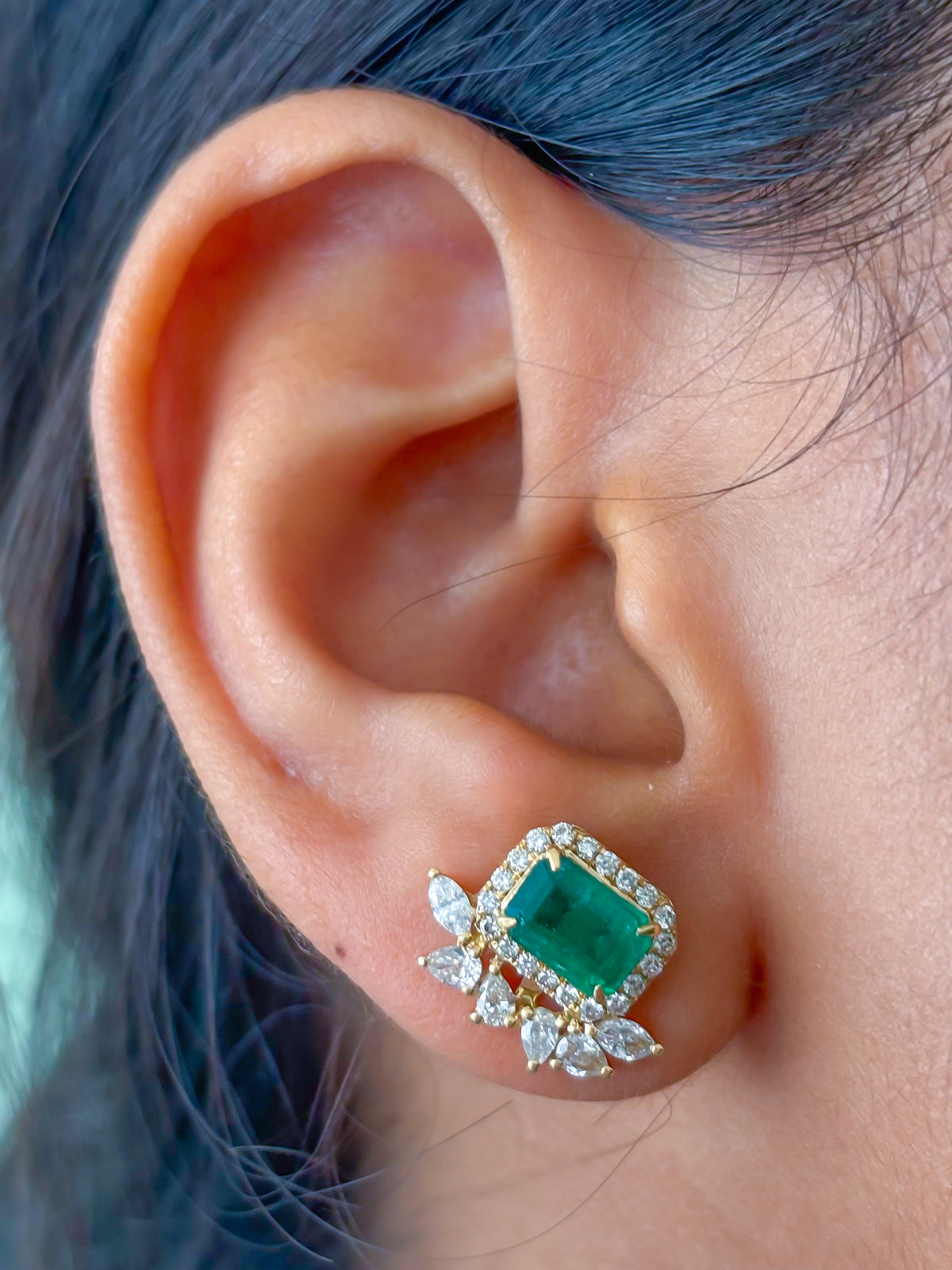 Emerald Diamond Earrings