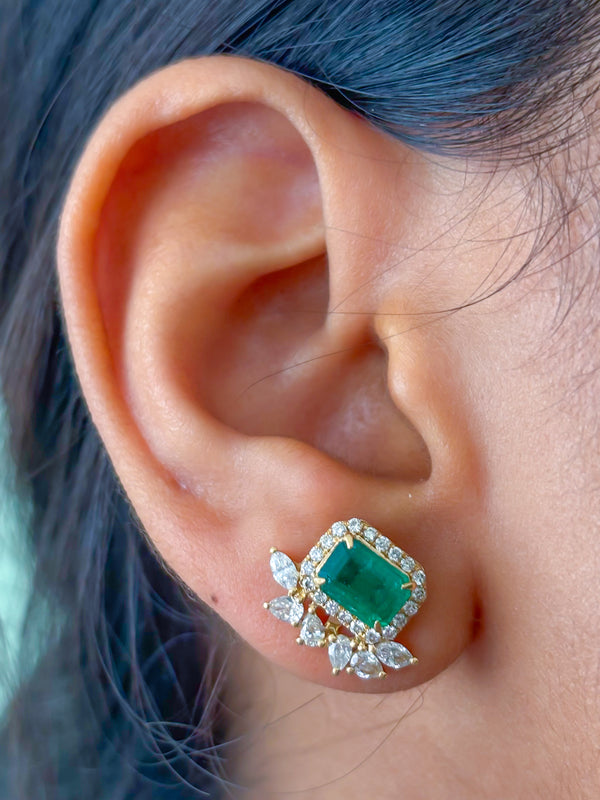 Emerald Diamond Earrings