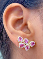 Pink Sapphire Diamond Earrings