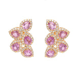 Pink Sapphire Diamond Earrings