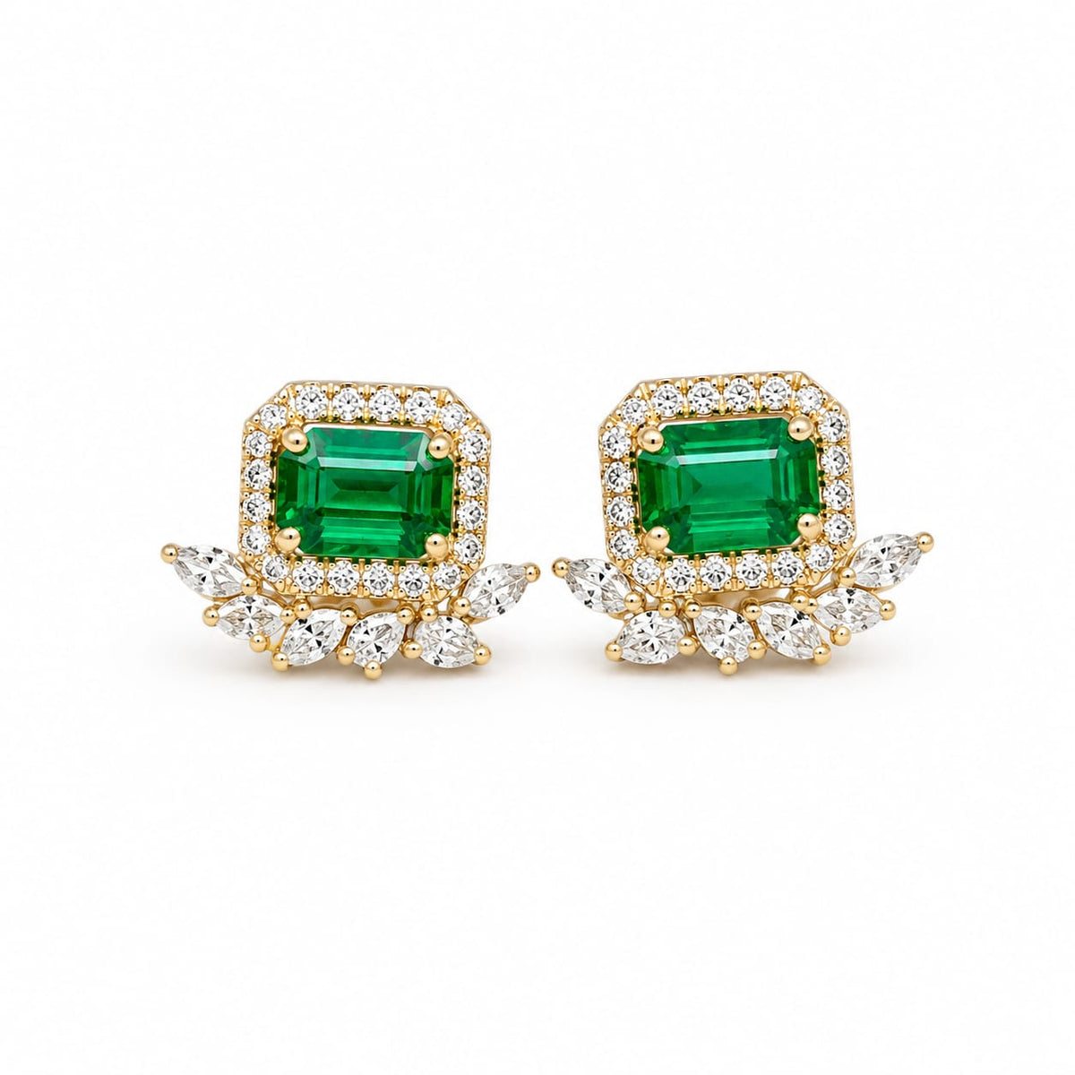 Emerald Diamond Earrings