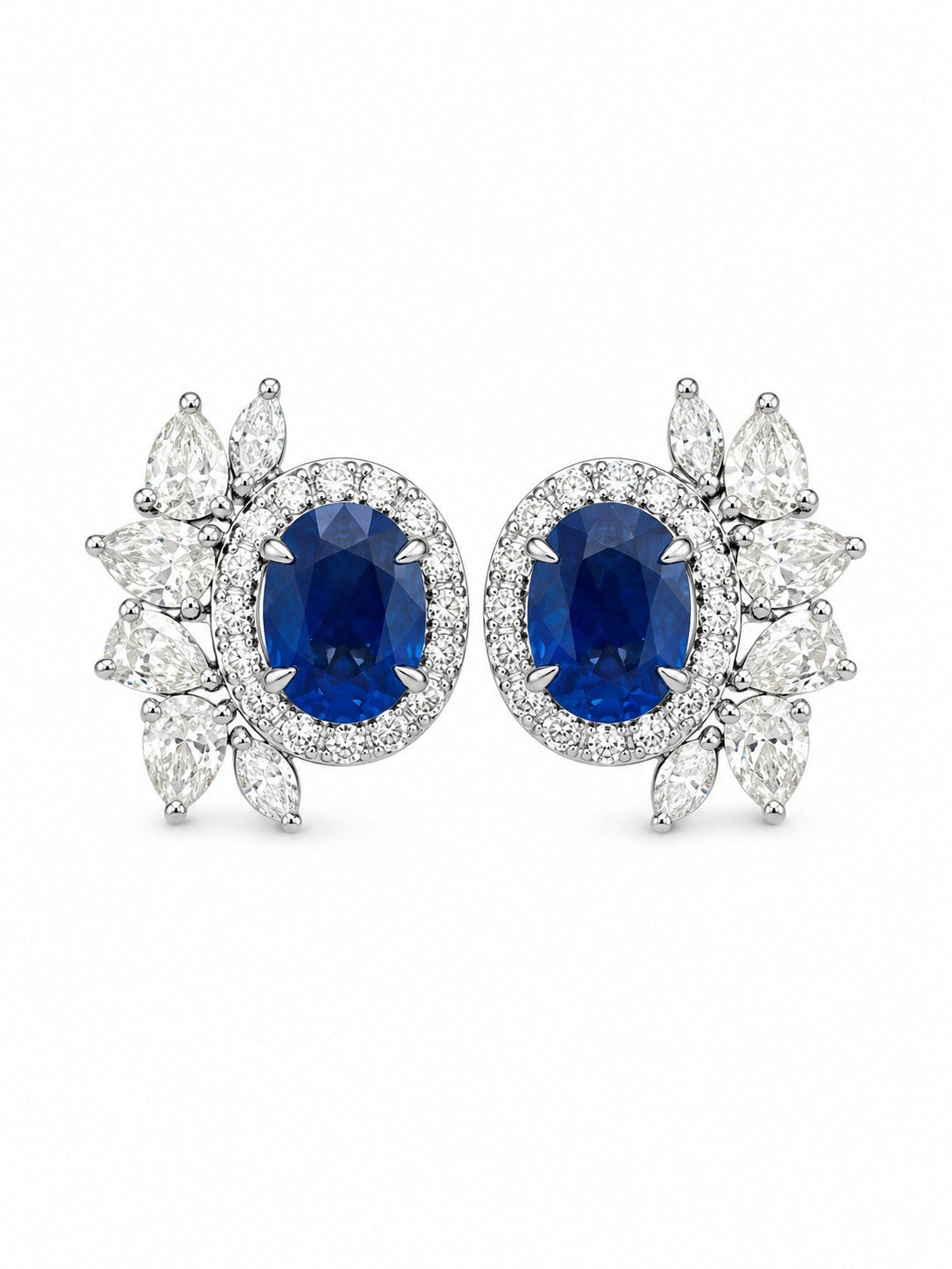 Blue Sapphire Diamond Earrings
