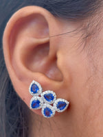 Blue Sapphire Diamond Earrings