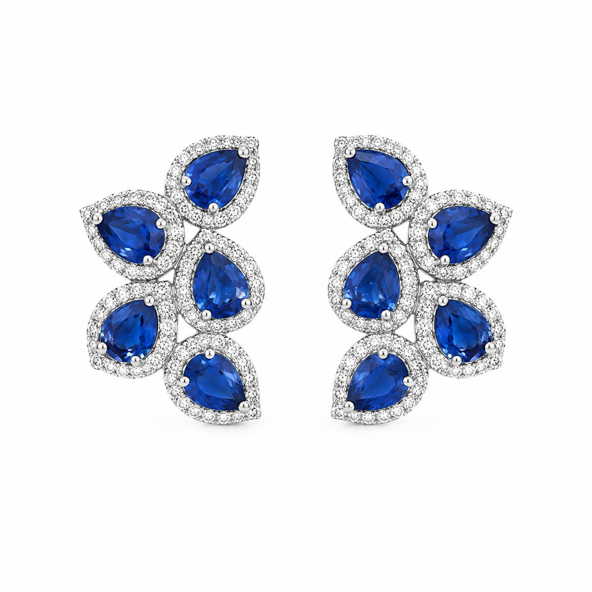 Blue Sapphire Diamond Earrings