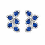 Blue Sapphire Diamond Earrings