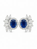 Blue Sapphire Diamond Earrings