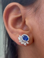 Blue Sapphire Diamond Earrings