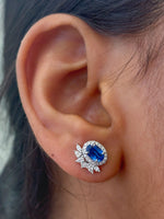 Blue Sapphire Diamond Earrings