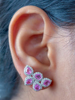 Pink Sapphire Diamond Earrings
