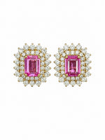 Pink Sapphire Diamond Earrings