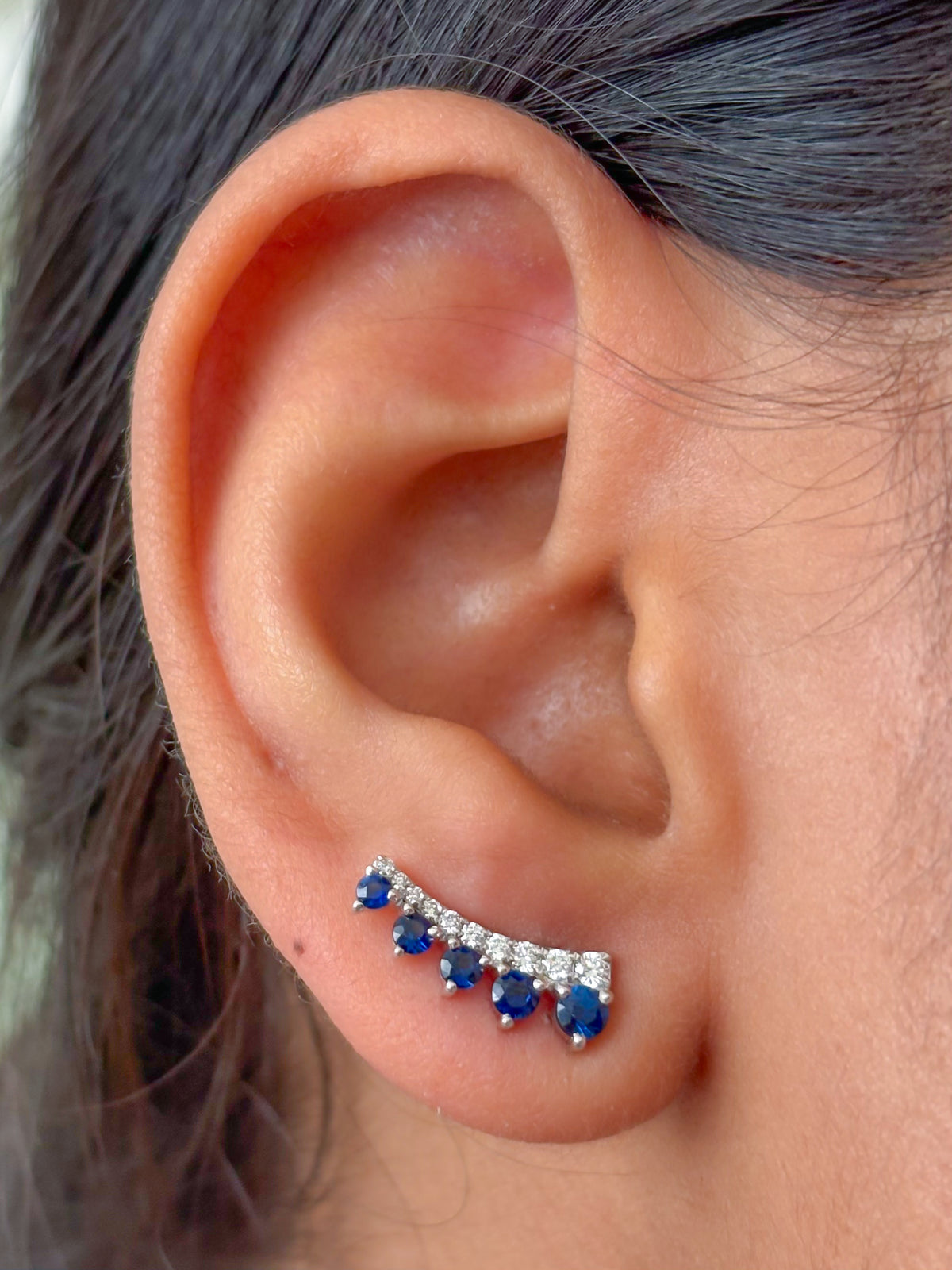 Blue Sapphire Diamond Earrings