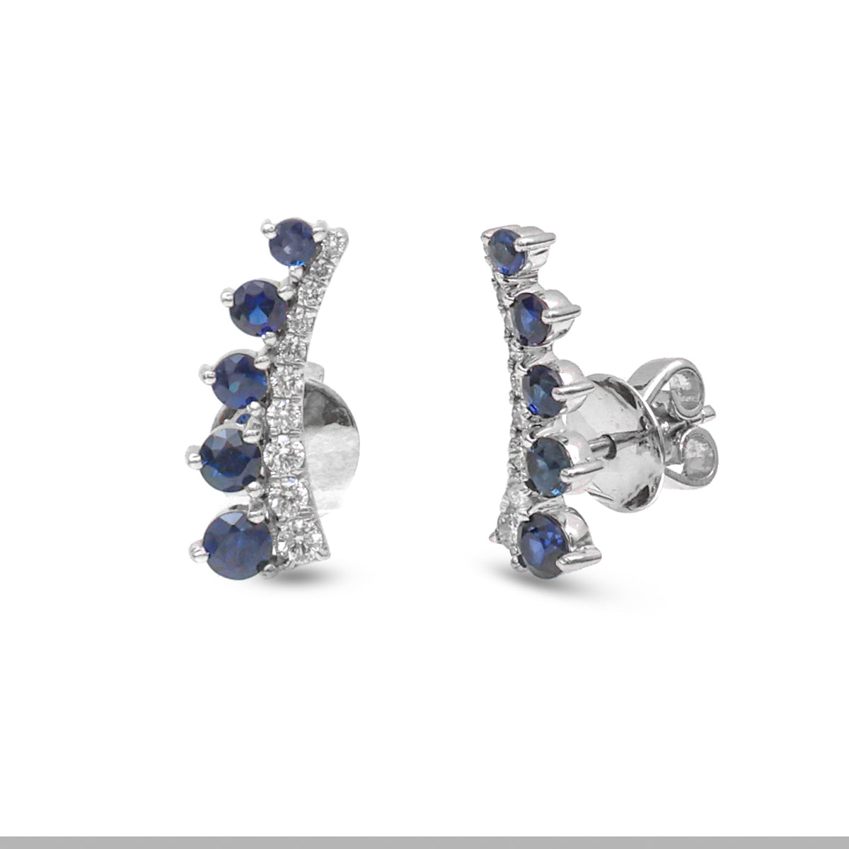 Blue Sapphire Diamond Earrings