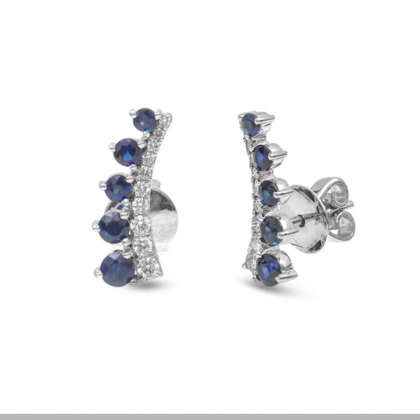 Blue Sapphire Diamond Earrings