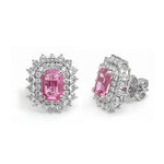 Pink Sapphire Diamond Earrings