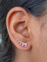 Pink Sapphire Diamond Earrings