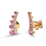 Pink Sapphire Diamond Earrings