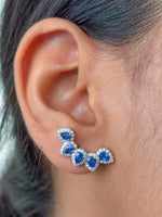 Blue Sapphire Diamond Earrings