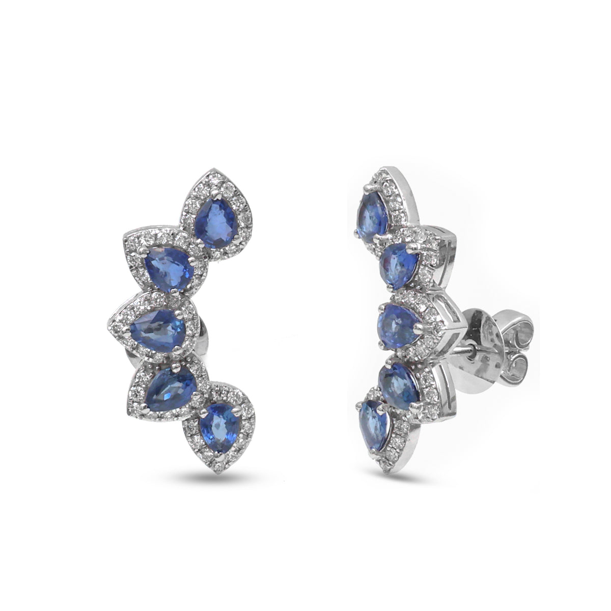 Blue Sapphire Diamond Earrings
