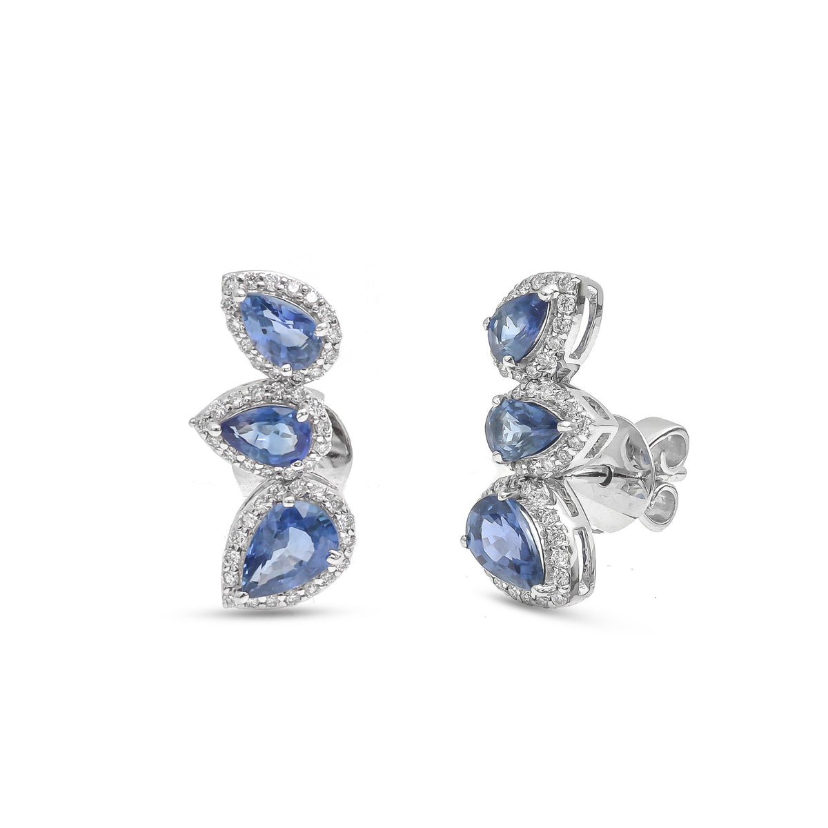 Blue Sapphire Diamond Earrings