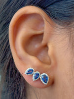 Blue Sapphire Diamond Earrings