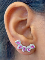 Pink Sapphire Diamond Earrings