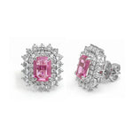 Pink Sapphire Diamond Earrings