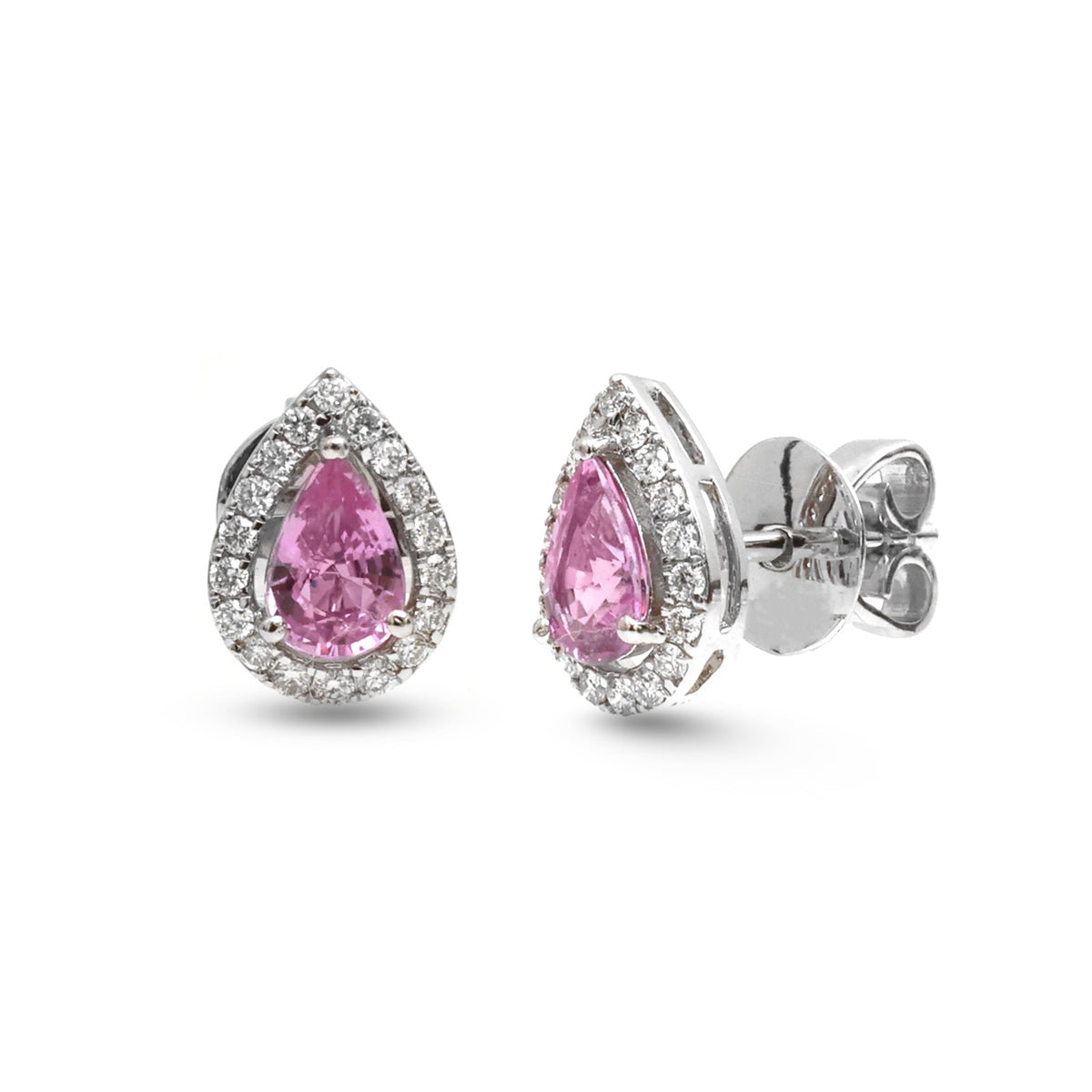 Pink Sapphire Diamond Earrings