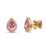 Pink Sapphire Diamond Earrings