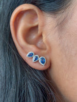 Blue Sapphire Diamond Earrings
