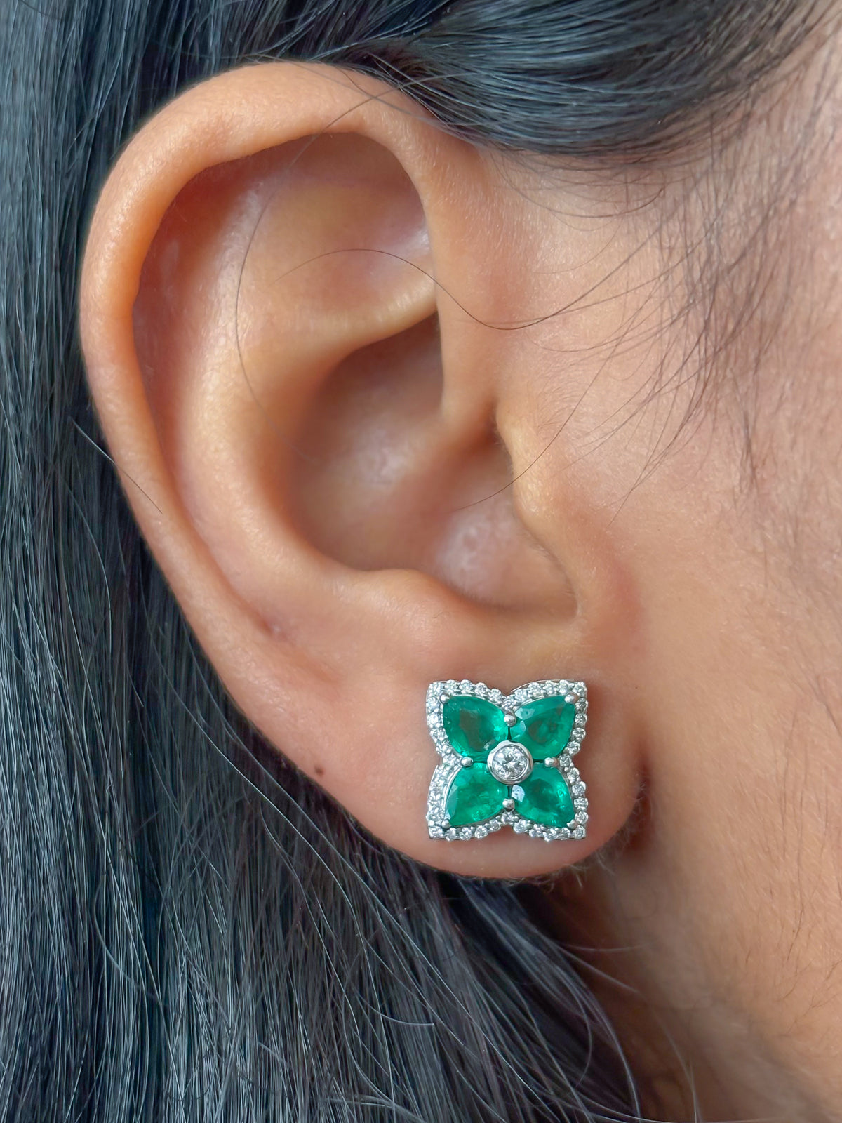 Emerald Diamond Earrings
