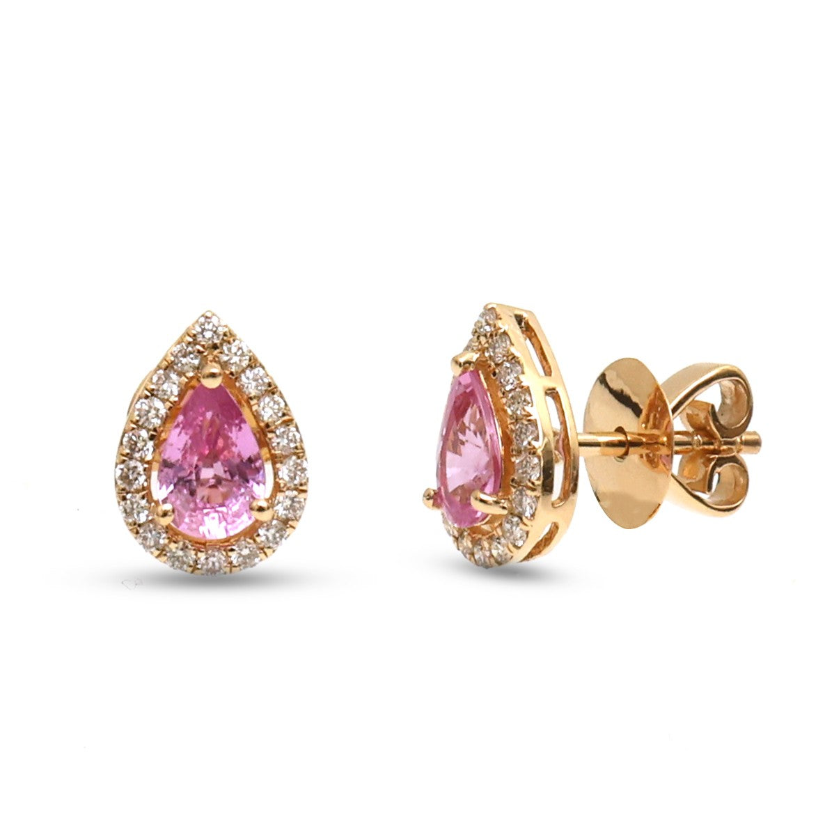 Pink Sapphire Diamond Earrings