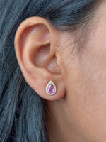 Pink Sapphire Diamond Earrings