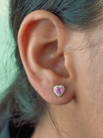 Pink Sapphire Diamond Earrings