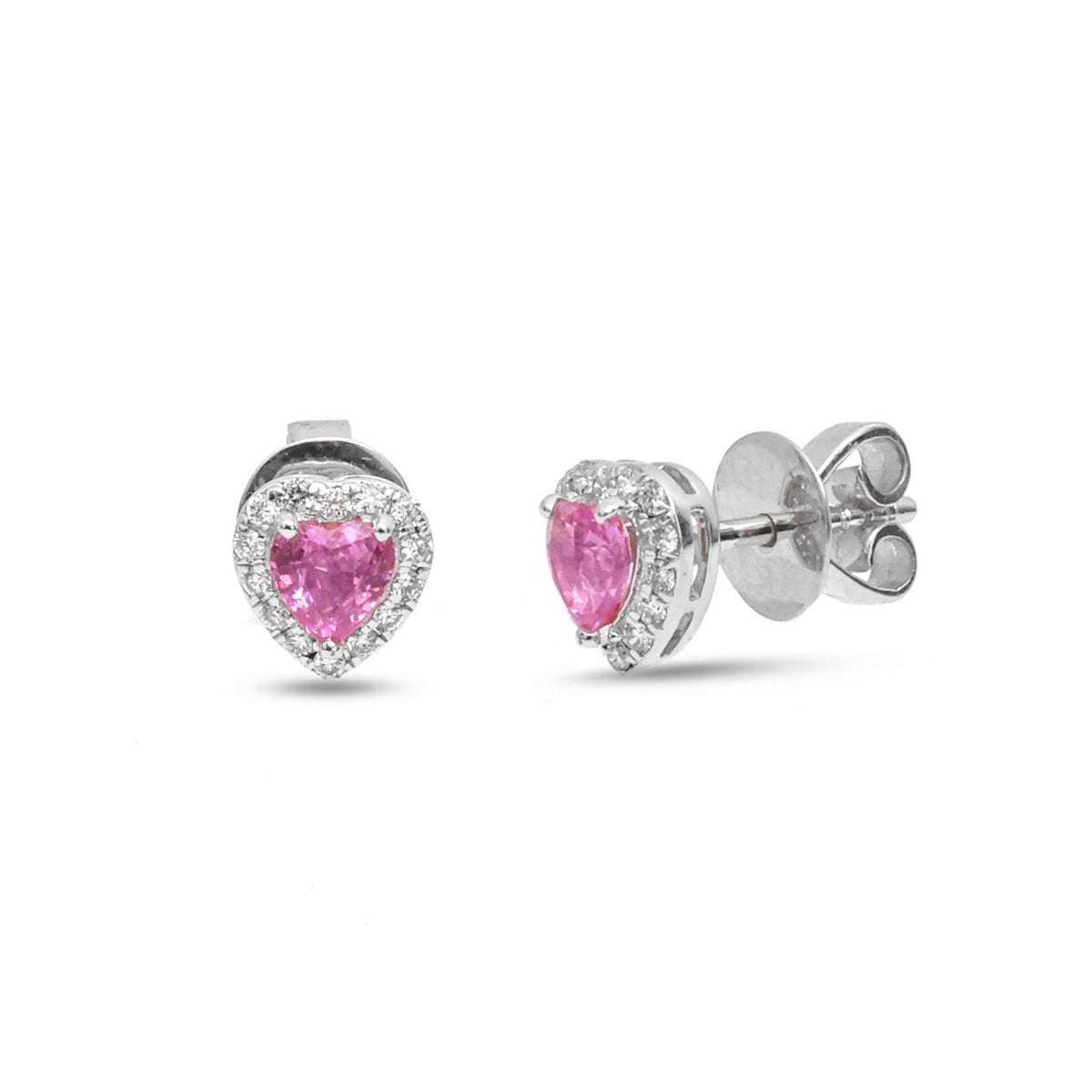 Pink Sapphire Diamond Earrings