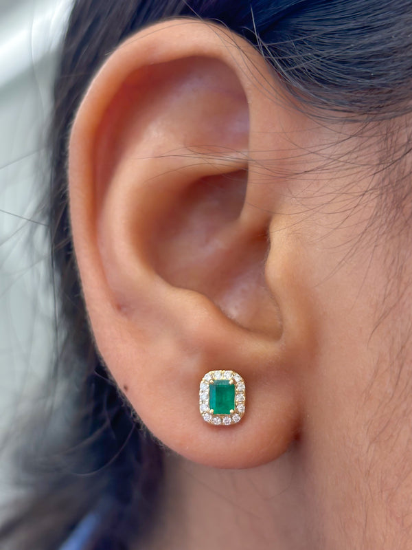 Emerald Diamond Earrings