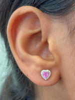 Pink Sapphire Diamond Earrings