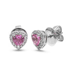 Pink Sapphire Diamond Earrings