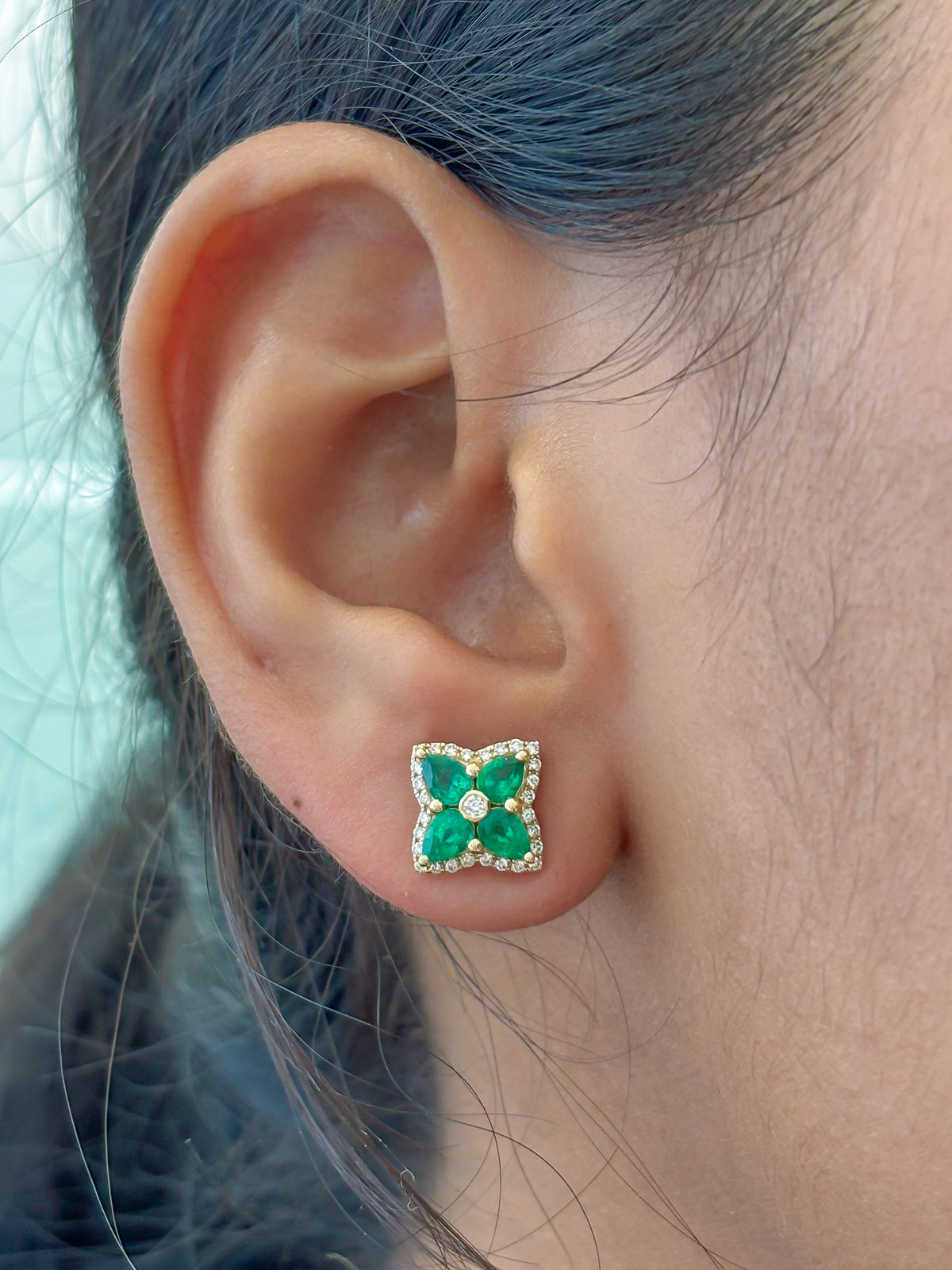 Emerald Diamond Earrings
