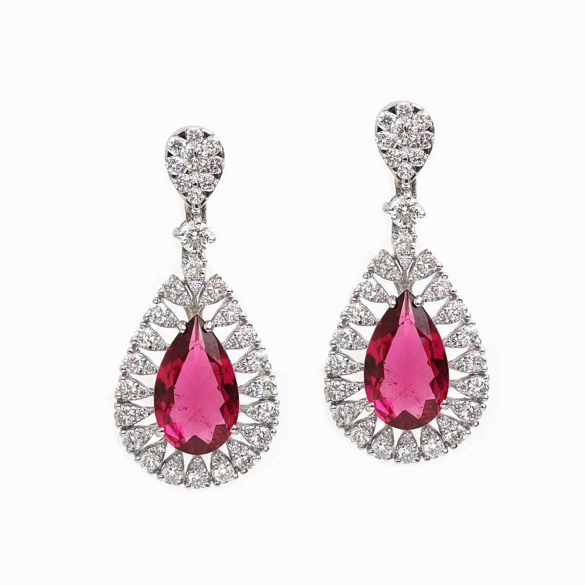Rubillite Diamond Earrings