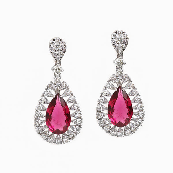 Rubillite Diamond Earrings