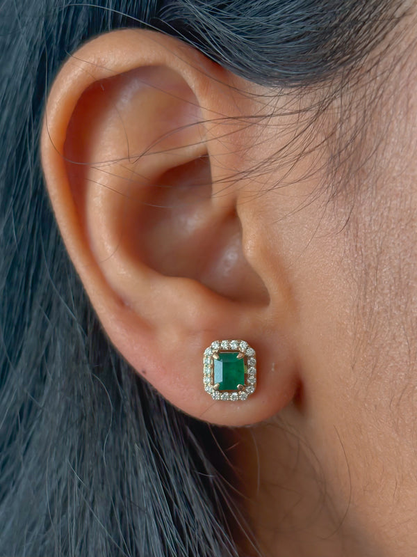 Emerald Diamond Earrings