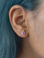 Pink Sapphire Diamond Earrings