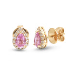 Pink Sapphire Diamond Earrings