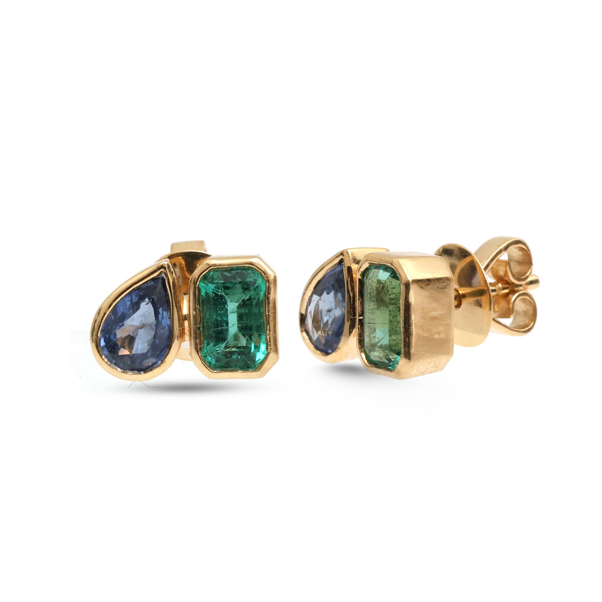 Emerald Blue Sapphire Earrings